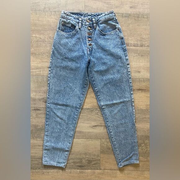 Vintage Pepe womens size 25 acid wash high rise straight denim button fly jeans - Picture 1 of 11